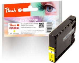 Peach XL-Tintenpatrone gelbe kompatibel zu Canon PGI-2500XLC